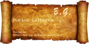 Burics Gilberta névjegykártya